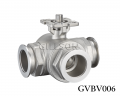 3 Way Clamp end ball valve ISO direct mounting pad