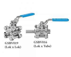 3 PC High purity ball valve (Lok x Tube & Lok x Lok)